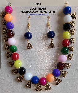 Glass Beads Colored Necklace Set