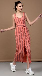 Striped Mid Length Dress