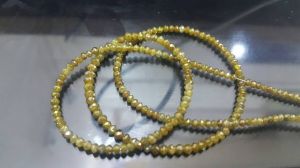 Yellow Faceted Diamond Beads