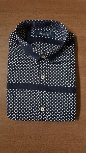 Polka Dot Dark Blue Shirt