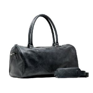 Black Leather Duffle Bag