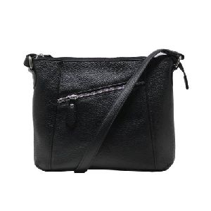 Black Ladies Leather Sling Bag