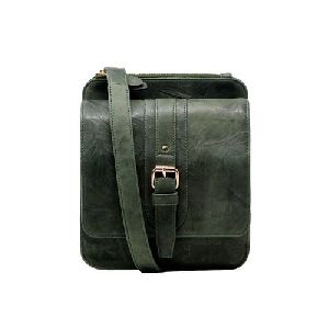 Green Ladies Leather Sling Bag