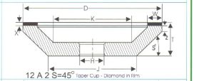 12A2-45 diamond and cbn grinding wheel