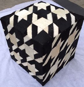Leather Pouf Stool