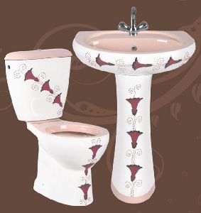 Pink Designer Pedestal Wash Basin