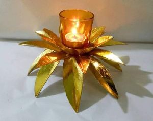 Brass Lotus Candle Holder