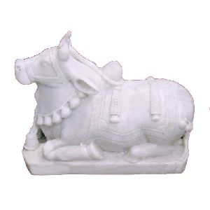 Marble Nandi Statue