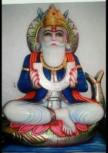 Marble Vishwakarma Statue