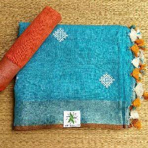 Buti Linen Saree