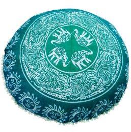 Green Elephant Mandala Cushion Cover