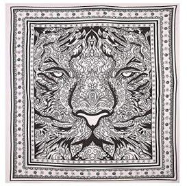 Leo Tiger Tapestry Black White Cotton Wall Hanging Tapestry