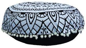 Ombre Black & White Mandala Cushion Cover