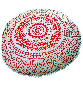 Orange Golden Ombre Mandala Cushion Cover