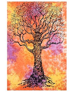 Tie Dye Tree Cotton Wall Hanging Tapestry