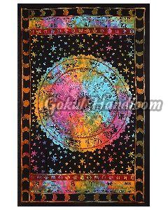Black Zodiac Horoscope Astrology Cotton Wall Hanging Tapestry