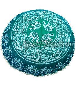 Green Elephant Mandala Cushion Cover