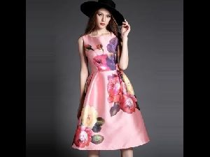 Digital Print Lycra Floral Dress