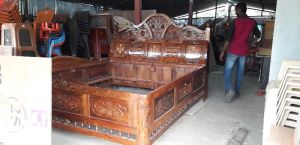 counter wooden bed