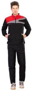 Mens Black & Red Micro Polyester Tracksuit