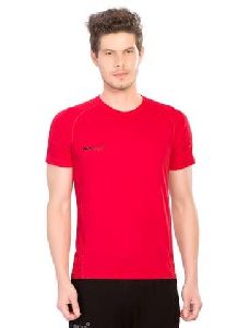 Mens Red Round Neck T-Shirt