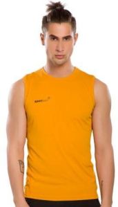 Mens Yellow Sleeveless T-Shirt