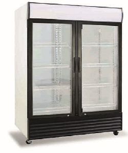 Stainless Steel Two Door Glass Freezer