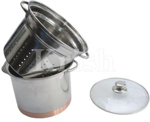 Copper Bottom Pasta Cooker Set - 3 Pcs