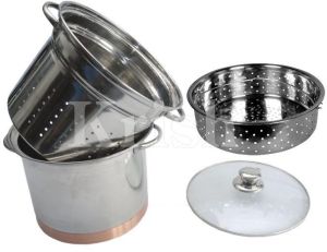 Copper Bottom Pasta Cooker Set- 4 Pcs