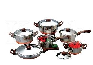 Copper Bottom Regular Cookware Set With Bakelite Handle - 7/8/12 Pcs Set