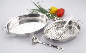 Oval Roasting Tin With With/ without Grill