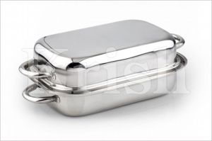 Semi Rectangular Double Roasting Tin With Handles