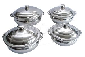 Star Belly Dish Set with Steel Handle- 4 Pcs