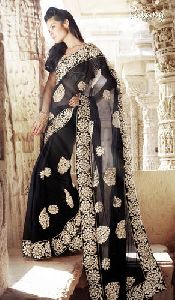 Silk Printed Black Classy Sarees