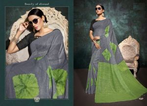 Linen Digital Print Designer Saree