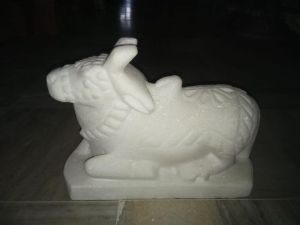 Marble Nandi Statue