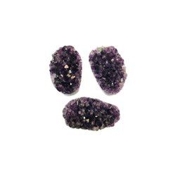 Black Oval Amethyst Druzy Stone