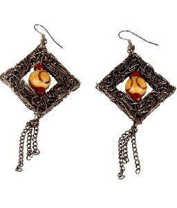 ChicKraft Brown Wooden Earrings(23785)