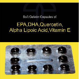 EPA, DHA, Quercetin, Alpha Lipoic acid with Vitamin E Softgel Capsules