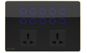 Ten Touch Switch Panel with Two Sockets