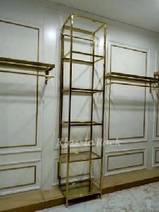 Brass Finish Garment Display Rack