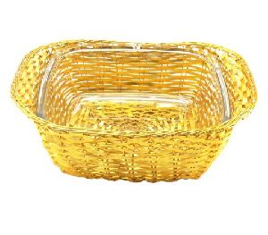 Aluminium Square Basket with Glass