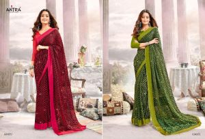 LAHERIYA CHIFFON BY ANTRA PRINTED DESIGNER FANCY SAREE DESIGNS