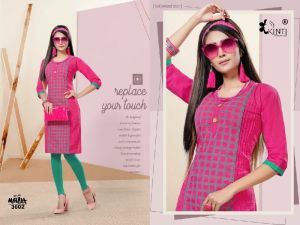 MANYA 36 BY KINTI HANDLOOM COTTON STRAIGHT KURTI DESIGNS