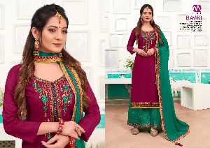 MEGHALI BAVRI JAM SATIN EXCLUSIVE DESIGNER SALWAR SUIT