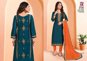 MEGHALI SUITS STAR JAM SATIN DRESS MATERIALS