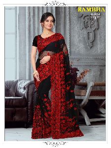 ETHNIC WEAR NET WITH HEAVY EMBROIDERY SAREE