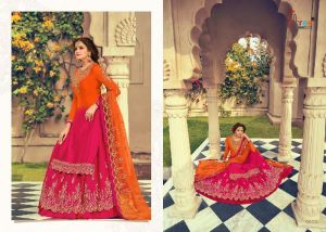 SHREE FABS FLORINA SATIN GEORGETTE LEHANGA STYLE 2 IN 1 SALWAR KAMEEZ