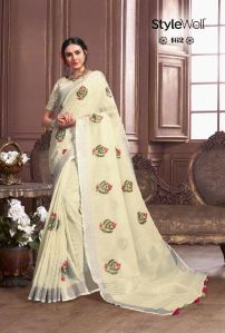 KAVYA VOL 2 COTTON LINEN EMBROIDERY SAREE