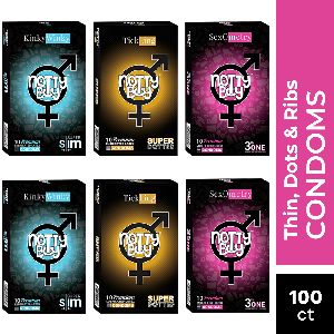 NottyBoy Thin Dots Ribs Condom Pack of 100